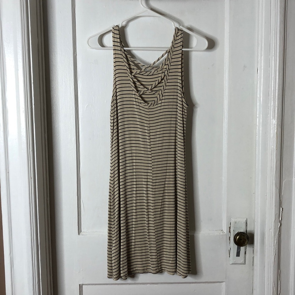 Striped Summer Dress, Beige & Black